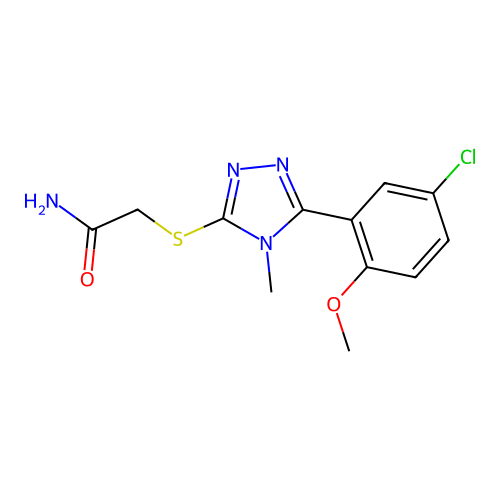 2-[[5-(5-Chloro-2-methoxyphenyl)-4-methyl-1,2,4-triazol-3-yl]sulfanyl]acetamide structure