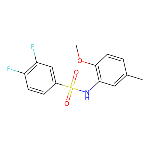 3,4-difluoro-N-(2-methoxy-5-methylphenyl)benzenesulfonamide structure