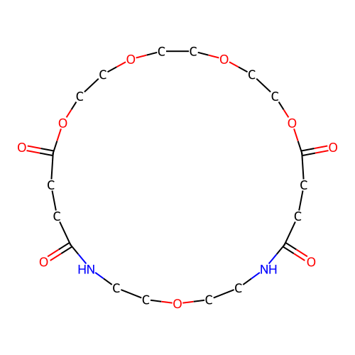1,4,7,10,18-Pentaoxa-15,21-diazacyclopentacosane-11,14,22,25-tetrone structure