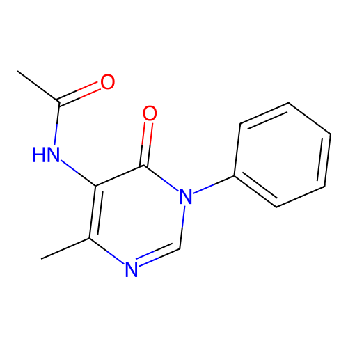 N-(4-Methyl-6-oxo-1-phenyl-1,6-dihydropyrimidin-5-yl)acetamide structure