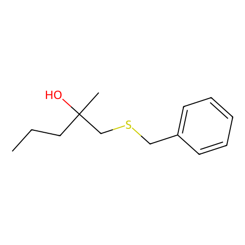 1-Benzylthio-2-methylpentan-2-ol structure