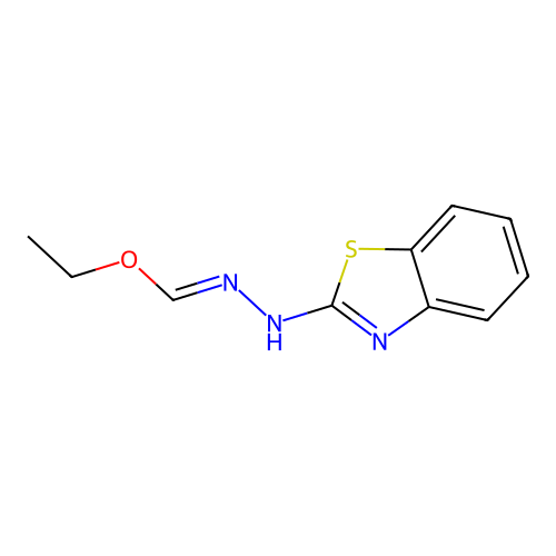 N-(benzothiazolyl)-N'-(ethoxymethylene)hydrazine structure
