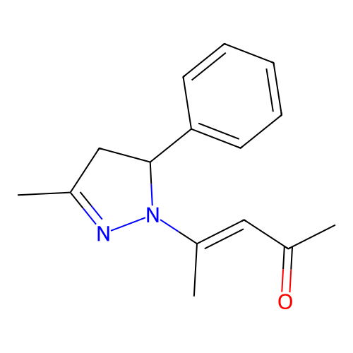 3-Penten-2-one, 4-(4,5-dihydro-3-methyl-5-phenyl-1H-pyrazol-1-yl)- structure