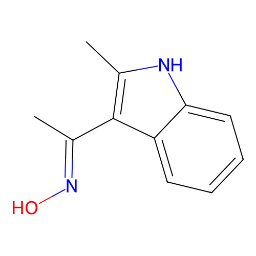 N-[1-(2-methyl-1H-indol-3-yl)ethylidene]hydroxylamine structure