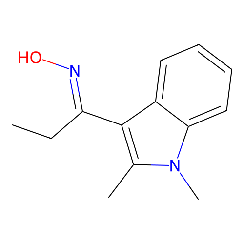 1-Propanone, 1-(1,2-dimethyl-1H-indol-3-yl)-, oxime, (E)- structure