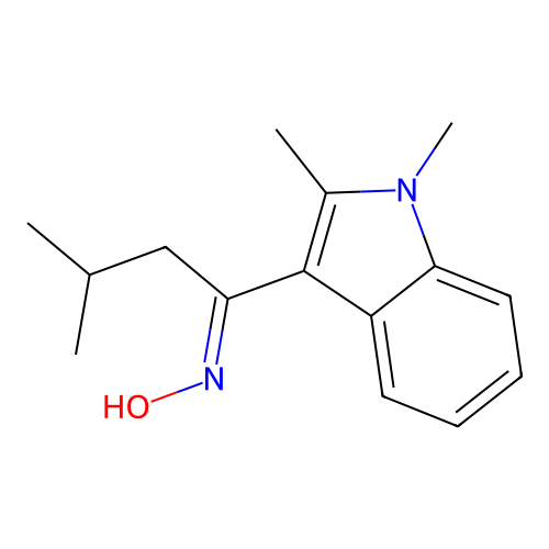 1-Butanone, 1-(1,2-dimethyl-1H-indol-3-yl)-3-methyl-, oxime, (E)- structure
