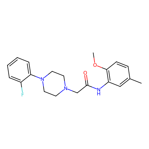 2-[4-(2-fluorophenyl)piperazin-1-yl]-N-(2-methoxy-5-methylphenyl)acetamide structure
