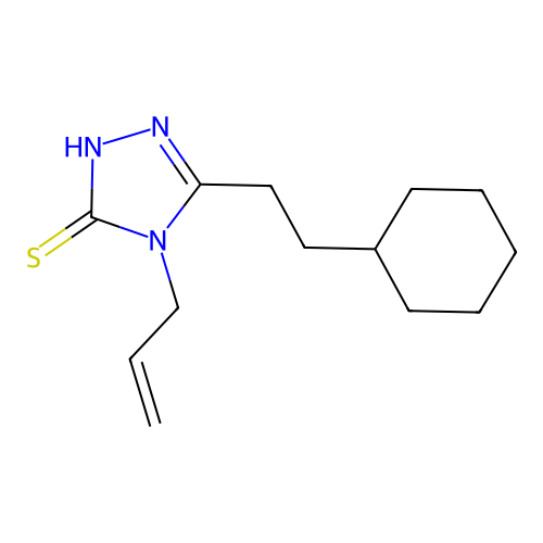 4-allyl-5-(2-cyclohexylethyl)-4H-1,2,4-triazole-3-thiol structure