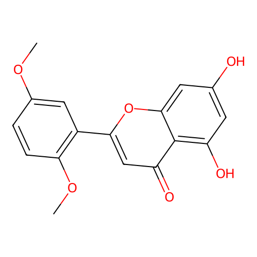 4H-1-Benzopyran-4-one, 2-(2,5-dimethoxyphenyl)-5,7-dihydroxy- structure