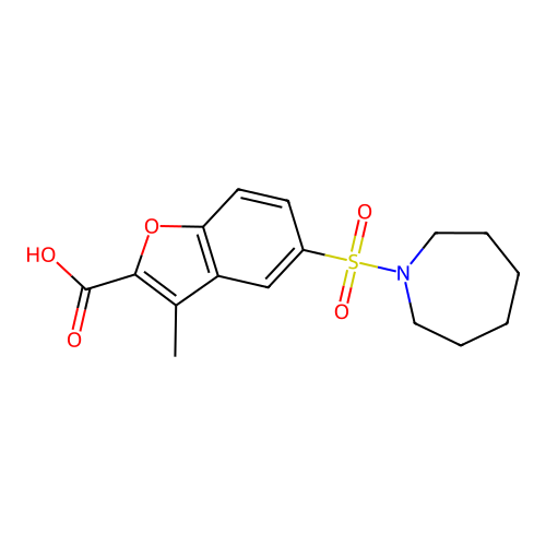 5-(Azepane-1-sulfonyl)-3-methyl-1-benzofuran-2-carboxylic acid structure