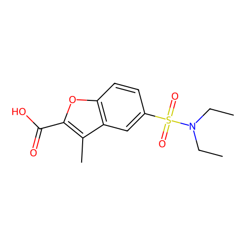 5-[(Diethylamino)sulfonyl]-3-methyl-1-benzofuran-2-carboxylic acid structure