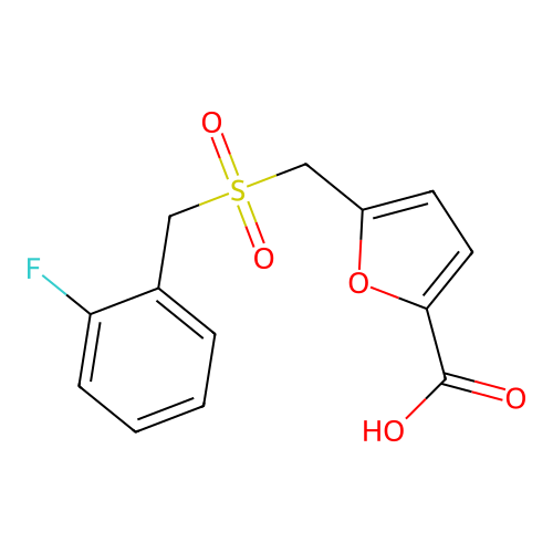 5-{[(2-Fluorobenzyl)sulfonyl]methyl}-2-furoic acid structure