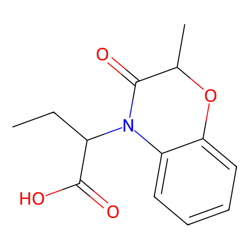 2-(2-methyl-3-oxo-2,3-dihydro-4H-1,4-benzoxazin-4-yl)butanoic acid structure