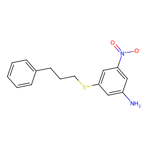3-Nitro-5-[(3-phenylpropyl)thio]aniline structure