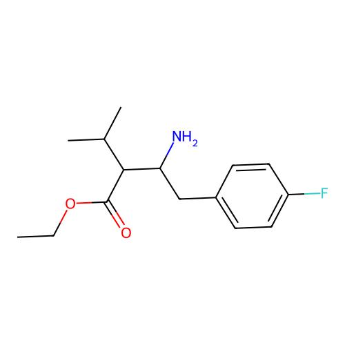 Ethyl beta-amino-4-fluoro-alpha-(1-methylethyl)benzenebutanoate structure