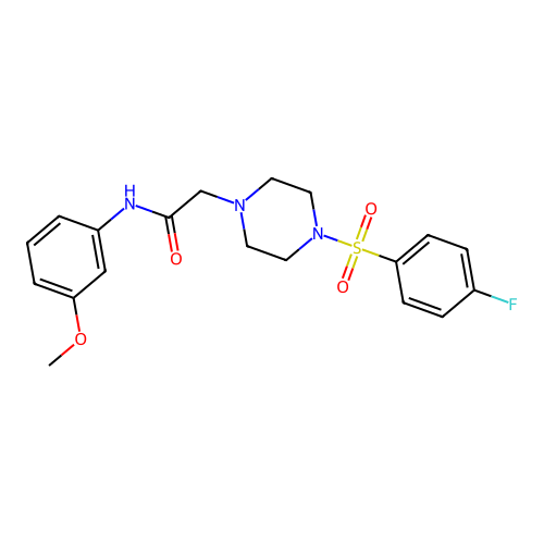 2-[4-(4-fluorophenyl)sulfonylpiperazin-1-yl]-N-(3-methoxyphenyl)acetamide structure