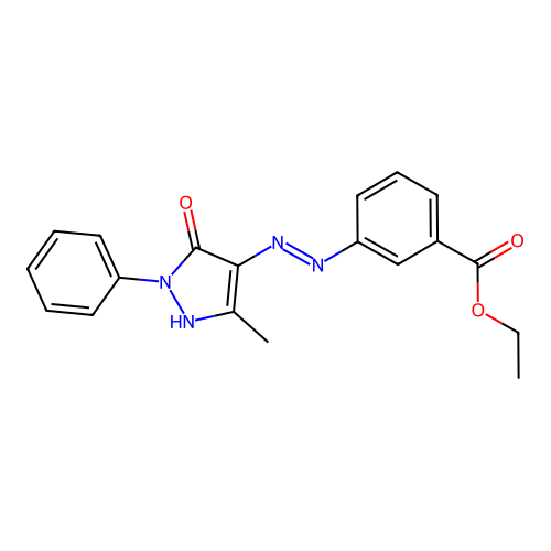 Ethyl 3-[(5-hydroxy-3-methyl-1-phenylpyrazol-4-yl)diazenyl]benzoate structure