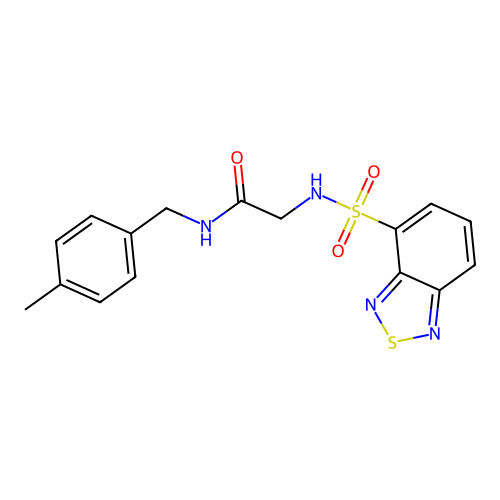 N~2~-(2,1,3-benzothiadiazol-4-ylsulfonyl)-N~1~-(4-methylbenzyl)glycinamide structure