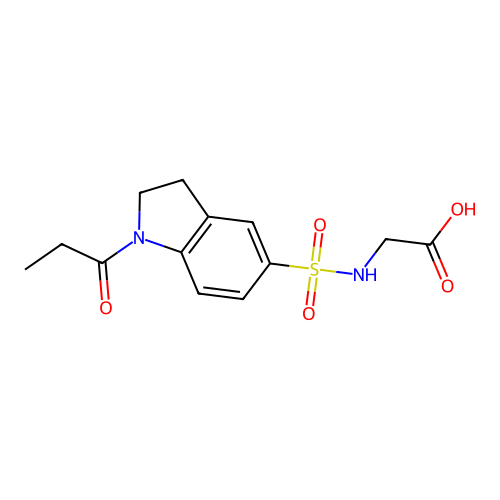 {[(1-propionyl-2,3-dihydro-1H-indol-5-yl)sulfonyl]amino}acetic acid structure