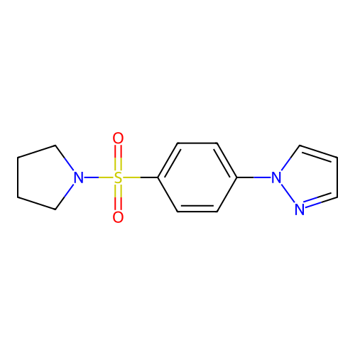 1-(4-(pyrrolidin-1-ylsulfonyl)phenyl)-1H-pyrazole structure