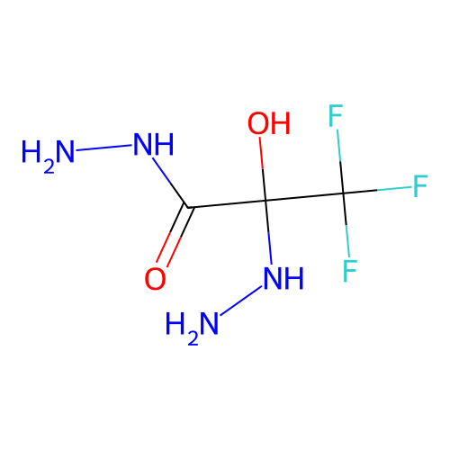 Propanoic acid, 3,3,3-trifluoro-2-hydrazino-2-hydroxy-, hydrazide structure