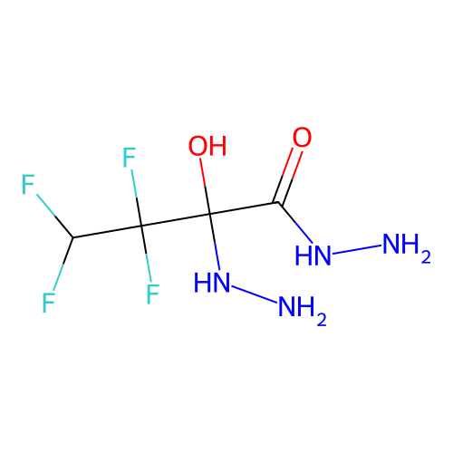 Butanoic acid, 3,3,4,4-tetrafluoro-2-hydrazino-2-hydroxy-, hydrazide structure