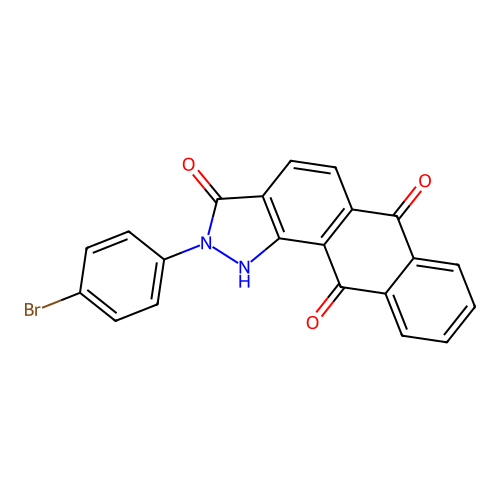 2-(4-bromophenyl)-1H-naphtho[2,3-g]indazole-3,6,11-trione structure