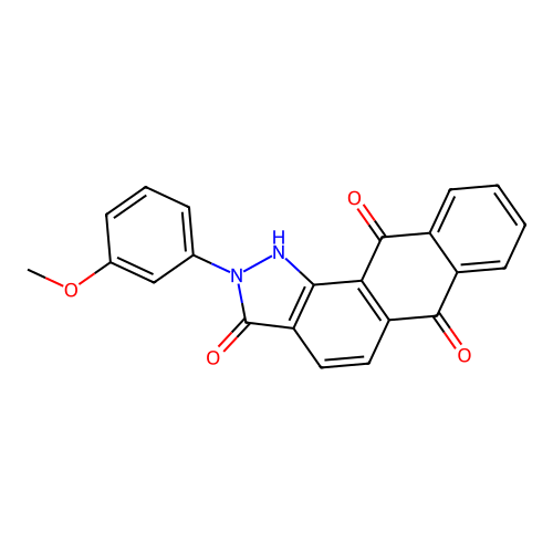 2-(3-methoxyphenyl)-1H-naphtho[2,3-g]indazole-3,6,11(2H)-trione structure
