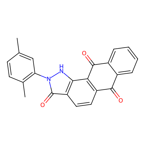 2-(2,5-dimethylphenyl)-1H-naphtho[2,3-g]indazole-3,6,11-trione structure