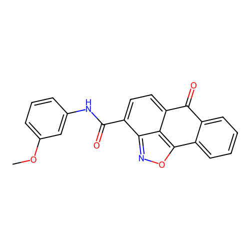 N-(3-methoxyphenyl)-6-oxo-6H-anthra[1,9-cd]isoxazole-3-carboxamide structure