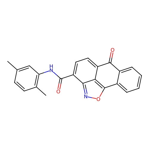 N-(2,5-dimethylphenyl)-6-oxo-6H-anthra[1,9-cd]isoxazole-3-carboxamide structure