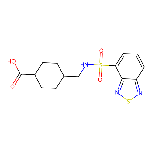 4-{[(2,1,3-Benzothiadiazol-4-ylsulfonyl)amino]-methyl}cyclohexanecarboxylic acid structure