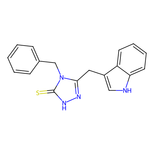 5-(Indol-3-ylmethyl)-4-benzyl-1,2,4-triazole-3-thiol structure