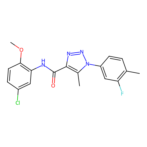 N-(5-chloro-2-methoxyphenyl)-1-(3-fluoro-4-methylphenyl)-5-methyl-1H-1,2,3-triazole-4-carboxamide structure