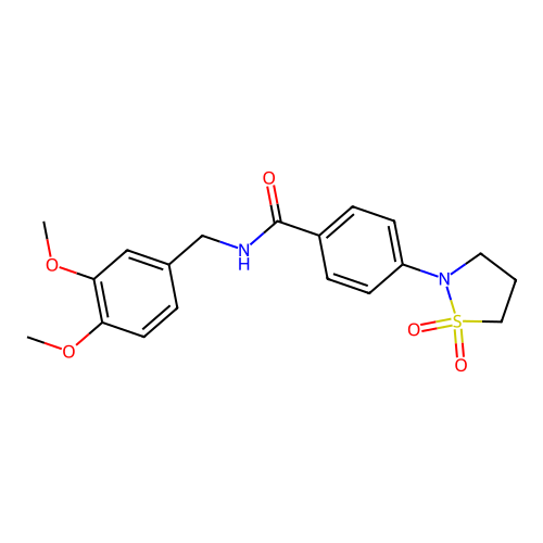 N-(3,4-dimethoxybenzyl)-4-(1,1-dioxidoisothiazolidin-2-yl)benzamide structure