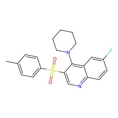 6-Fluoro-3-(4-methylbenzenesulfonyl)-4-(piperidin-1-yl)quinoline structure