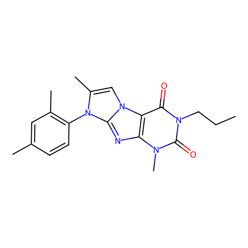 6-(2,4-Dimethylphenyl)-4,7-dimethyl-2-propylpurino[7,8-a]imidazole-1,3-dione structure
