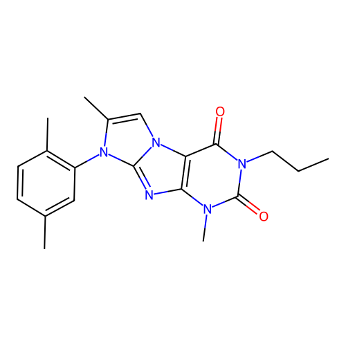 6-(2,5-Dimethylphenyl)-4,7-dimethyl-2-propylpurino[7,8-a]imidazole-1,3-dione structure