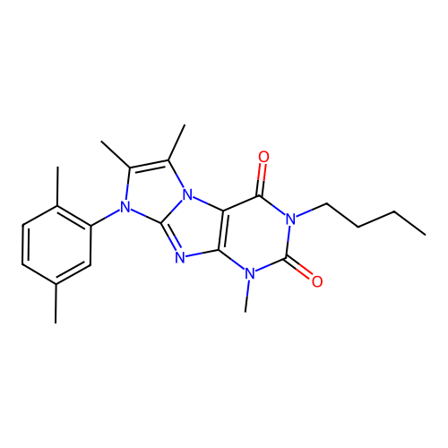 2-Butyl-6-(2,5-dimethylphenyl)-4,7,8-trimethylpurino[7,8-a]imidazole-1,3-dione structure