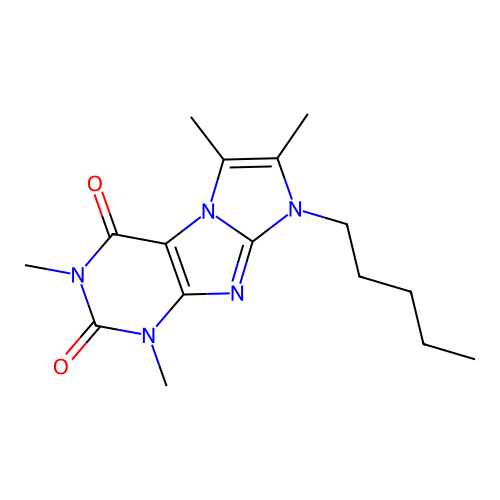 2,4,7,8-Tetramethyl-6-pentylpurino[7,8-a]imidazole-1,3-dione structure