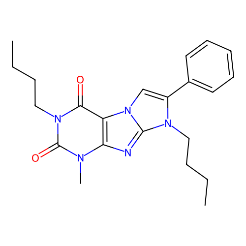 2,6-Dibutyl-4-methyl-7-phenylpurino[7,8-a]imidazole-1,3-dione structure