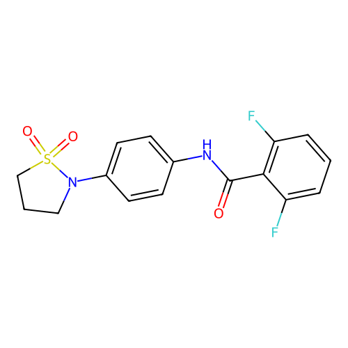 N-(4-(1,1-dioxidoisothiazolidin-2-yl)phenyl)-2,6-difluorobenzamide structure