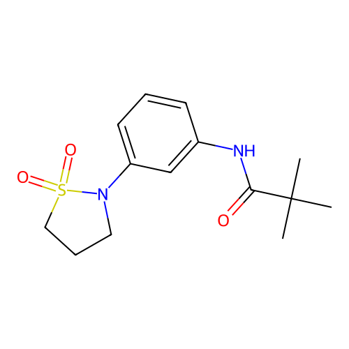 N-(3-(1,1-dioxidoisothiazolidin-2-yl)phenyl)pivalamide structure