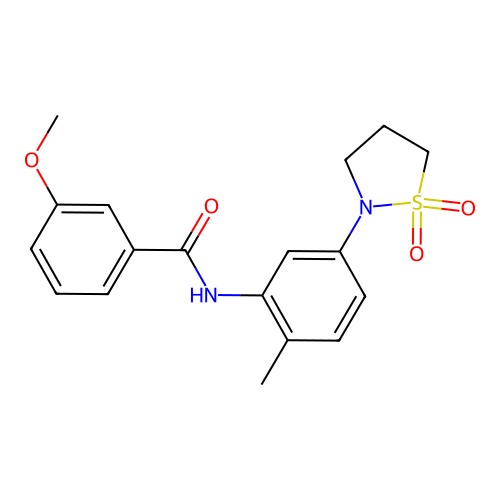 N-(5-(1,1-dioxidoisothiazolidin-2-yl)-2-methylphenyl)-3-methoxybenzamide structure
