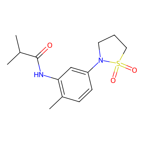 N-(5-(1,1-dioxidoisothiazolidin-2-yl)-2-methylphenyl)isobutyramide structure