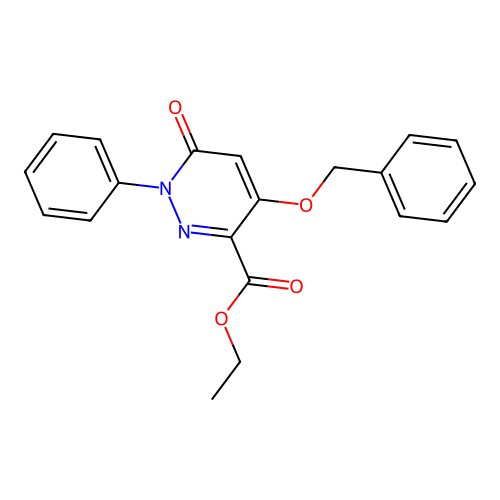 Ethyl 4-(benzyloxy)-6-oxo-1-phenyl-1,6-dihydropyridazine-3-carboxylate structure