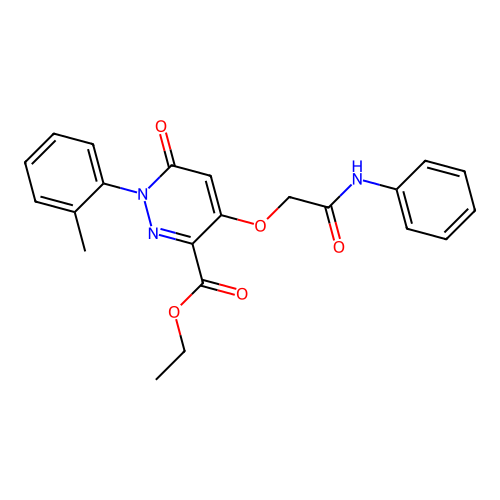 Ethyl 4-(2-anilino-2-oxoethoxy)-1-(2-methylphenyl)-6-oxopyridazine-3-carboxylate structure