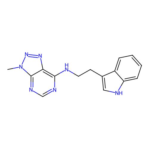 N-[2-(1H-indol-3-yl)ethyl]-3-methyl-3H-[1,2,3]triazolo[4,5-d]pyrimidin-7-amine structure