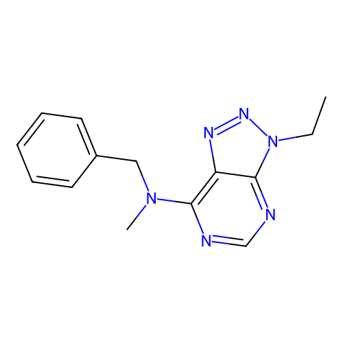 N-benzyl-3-ethyl-N-methyl-3H-[1,2,3]triazolo[4,5-d]pyrimidin-7-amine structure