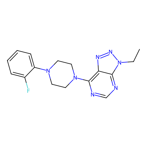3-Ethyl-7-[4-(2-fluorophenyl)piperazin-1-yl]triazolo[4,5-d]pyrimidine structure